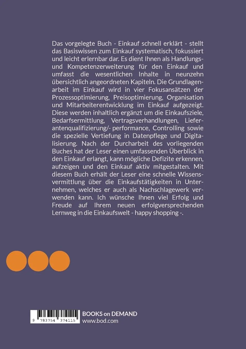 Rückseite: 9783754374115 | Einkauf schnell erklärt | Basiswissen zum Einkauf | Lutz Schwalbach