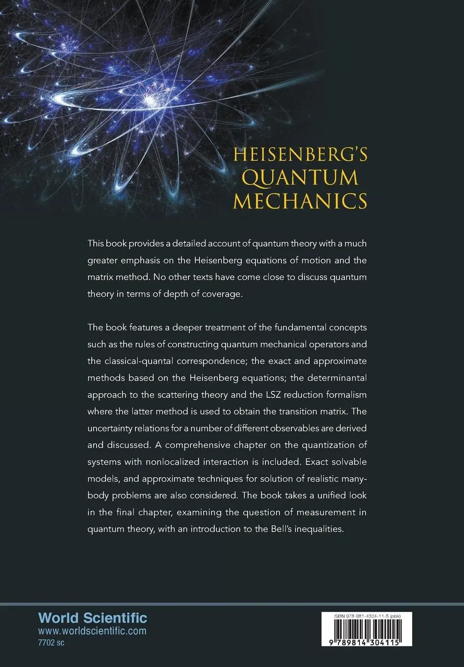 Rückseite: 9789814304115 | HEISENBERG'S QUANTUM MECHANICS | Mohsen Razavy | Taschenbuch | 2011