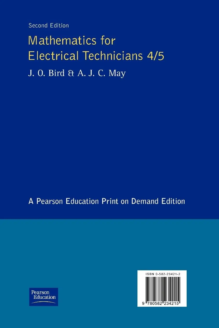 Rückseite: 9780582234215 | Mathematics for Electrical Technicians | Level 4-5 | John Bird (u. a.)