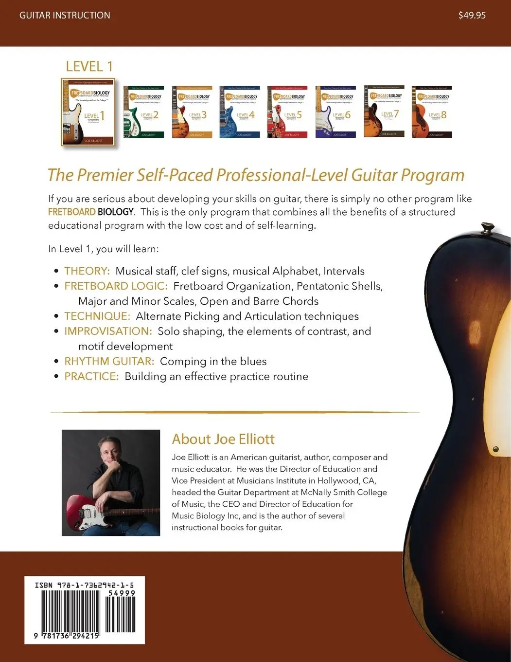 Rückseite: 9781736294215 | Fretboard Biology - Level 1 | Joe Elliott | Taschenbuch | Englisch