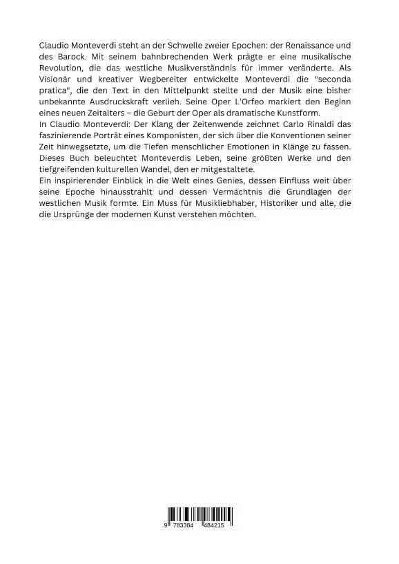 Rückseite: 9783384484215 | Claudio Monteverdi: Der Klang der Zeitenwende | Carlo Rinaldi | Buch