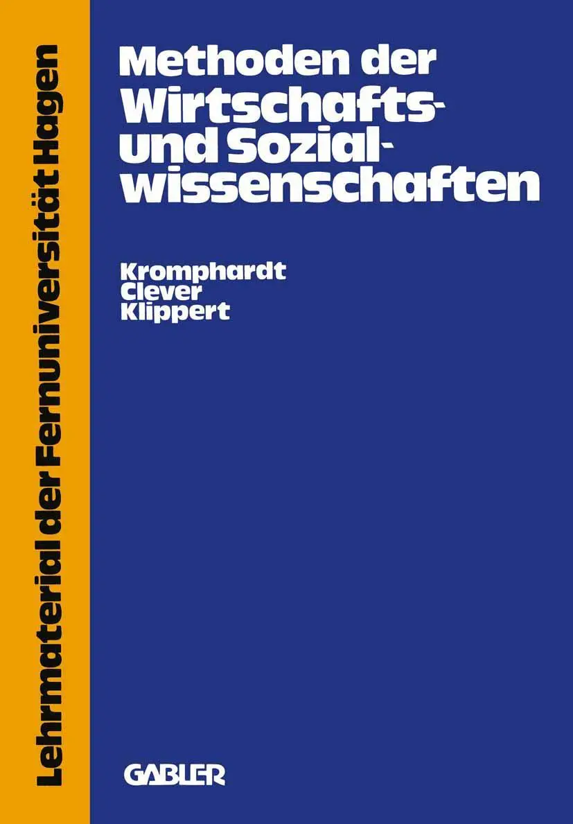Cover: 9783409604215 | Methoden der Wirtschafts- und Sozialwissenschaften | Jürgen Kromphardt