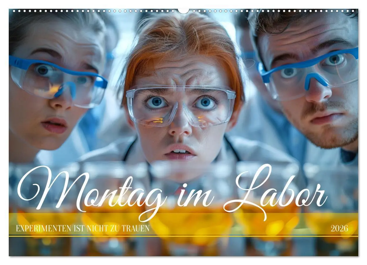 Cover: 9783457434215 | Montag im Labor (Wandkalender 2026 DIN A2 quer), CALVENDO...