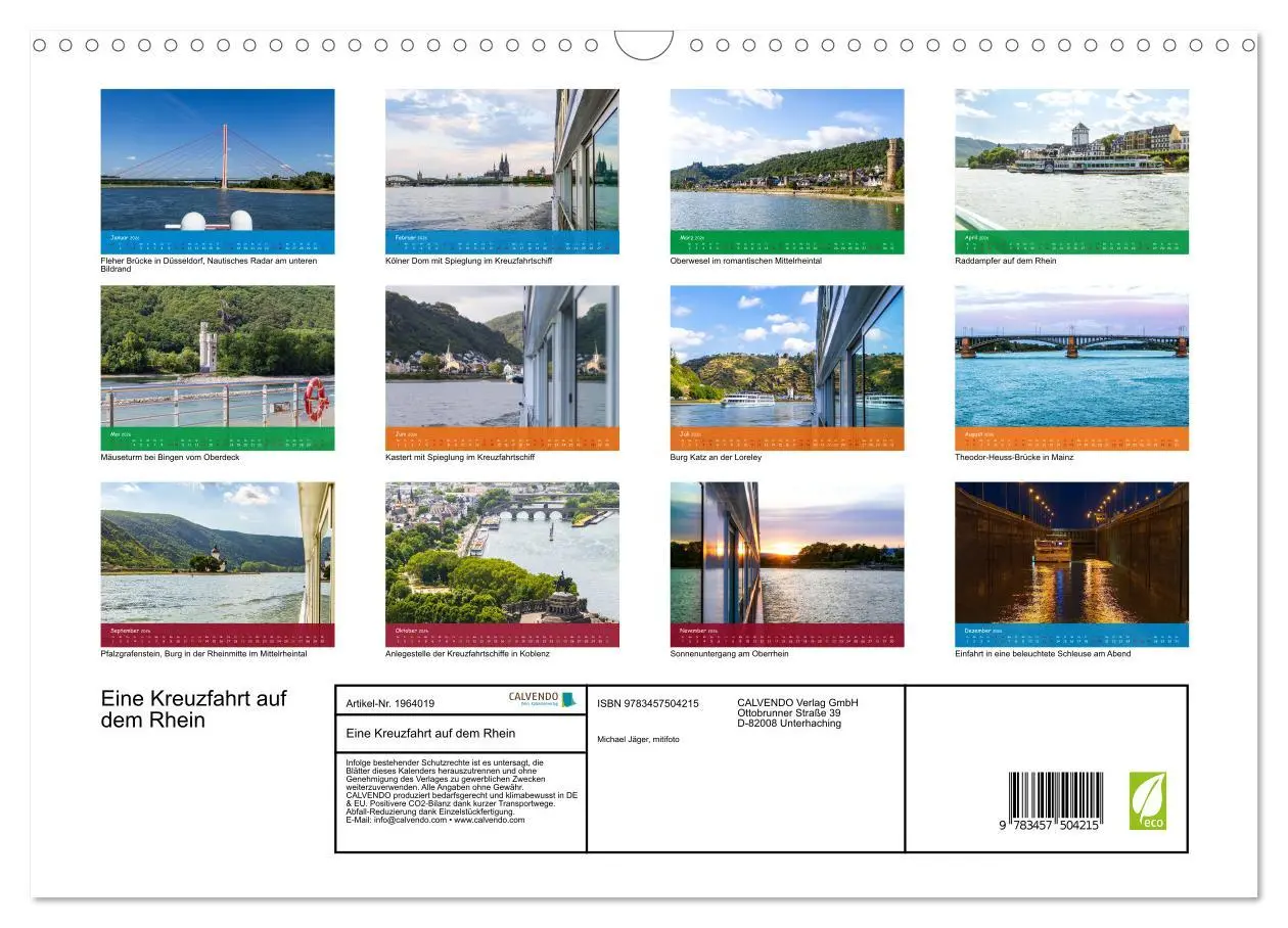 Bild: 9783457504215 | Eine Kreuzfahrt auf dem Rhein (Wandkalender 2026 DIN A3 quer),...