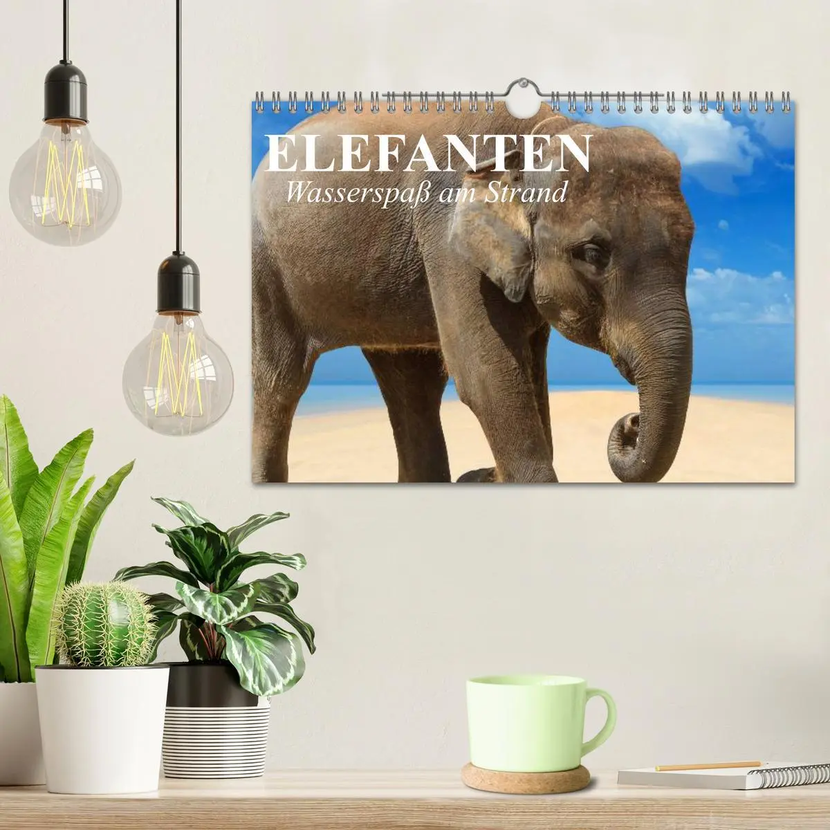 Bild: 9783516214215 | Elefanten - Wasserspaß am Strand (Wandkalender 2026 DIN A4 quer),...