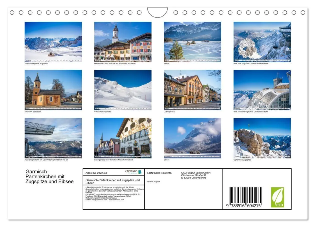 Bild: 9783516694215 | Garmisch-Partenkirchen mit Zugspitze und Eibsee (Wandkalender 2026...