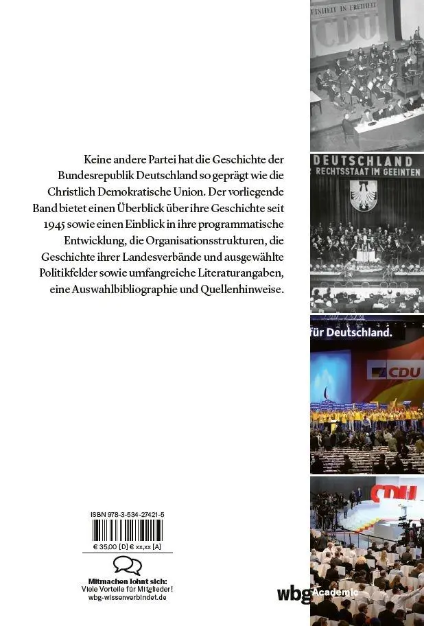 Rückseite: 9783534274215 | Handbuch zur Geschichte der CDU | Norbert Lammert | Buch | Deutsch