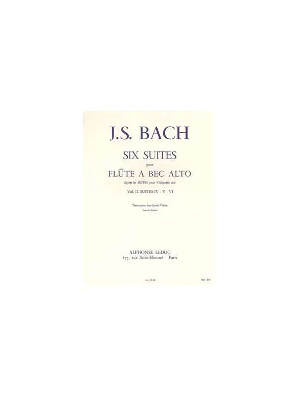 Cover: 9790046254215 | 6 Suites Vol.2 No.4-6 | Johann Sebastian Bach | Buch | Alphonse Leduc