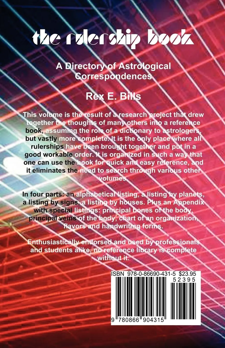 Rückseite: 9780866904315 | The Rulership Book | Rex E Bills | Taschenbuch | Englisch | 2007