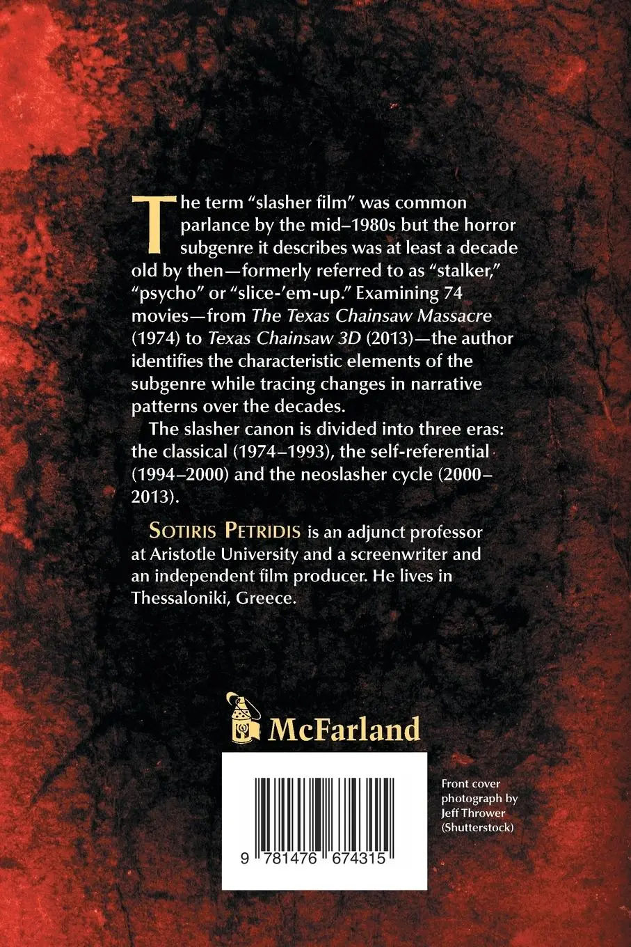 Rückseite: 9781476674315 | Anatomy of the Slasher Film | A Theoretical Analysis | Petridis | Buch