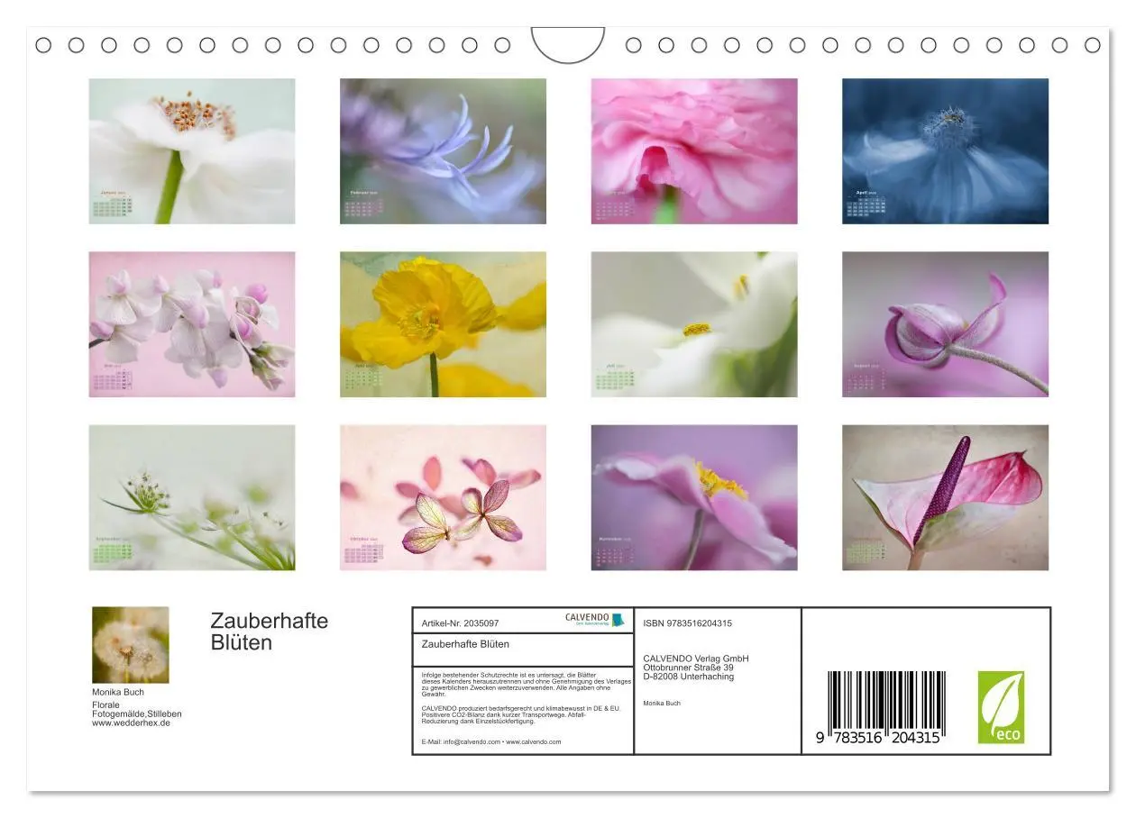 Bild: 9783516204315 | Zauberhafte Blüten (Wandkalender 2026 DIN A4 quer), CALVENDO...
