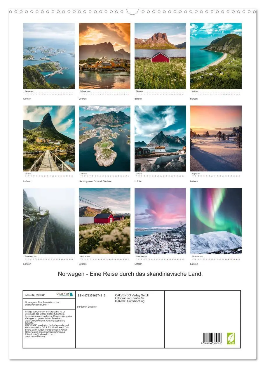 Bild: 9783516374315 | Norwegen - Eine Reise durch das skandinavische Land. (Wandkalender...