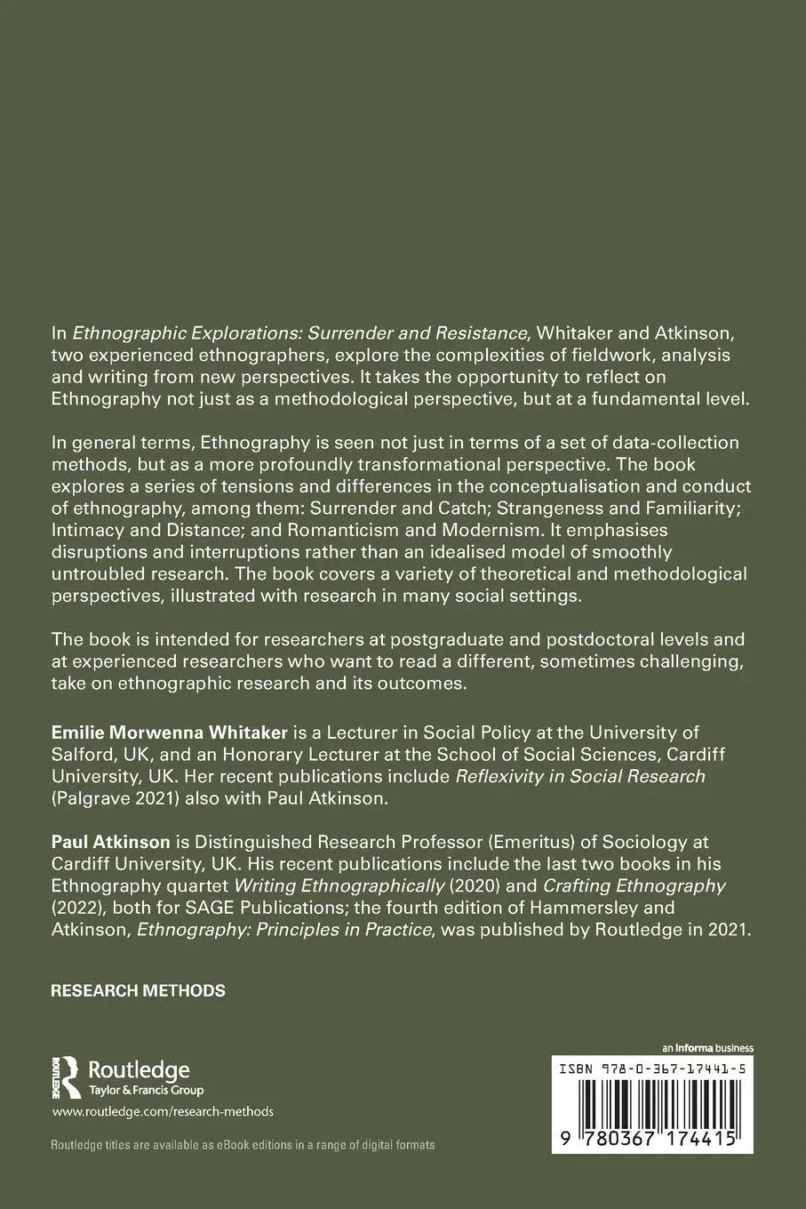 Rückseite: 9780367174415 | Ethnographic Explorations | Surrender and Resistance | Taschenbuch