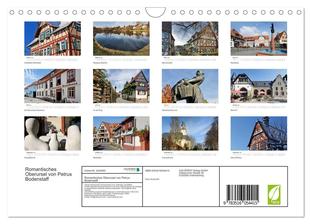 Bild: 9783516054415 | Romantisches Oberursel von Petrus Bodenstaff (Wandkalender 2026 DIN...