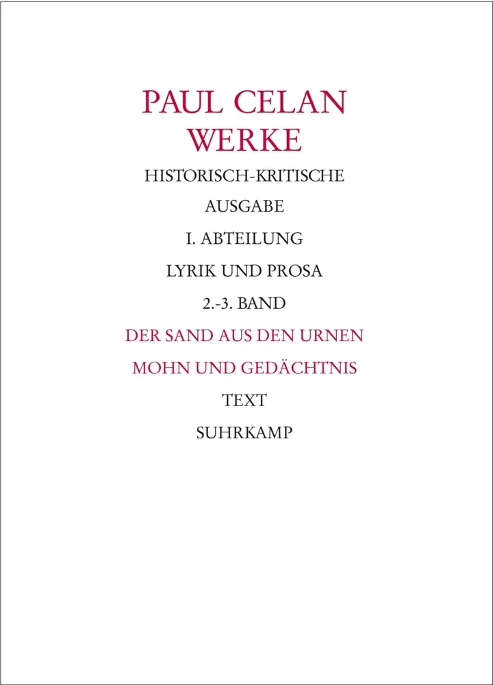 Cover: 9783518414415 | Werke. Historisch-kritische Ausgabe. I. Abteilung: Lyrik und Prosa,...
