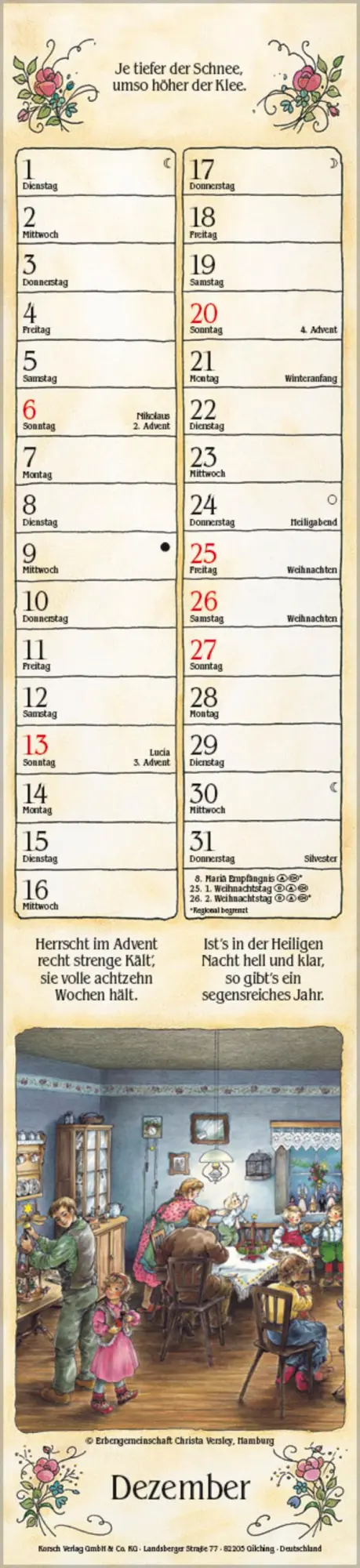 Bild: 9783731884415 | Bauernkalender Langplaner 2026 | Verlag Korsch | Kalender | 13 S.
