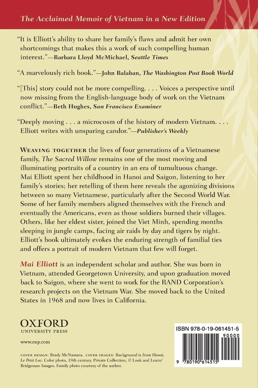 Rückseite: 9780190614515 | Sacred Willow | Four Generations in the Life of a Vietnamese Family