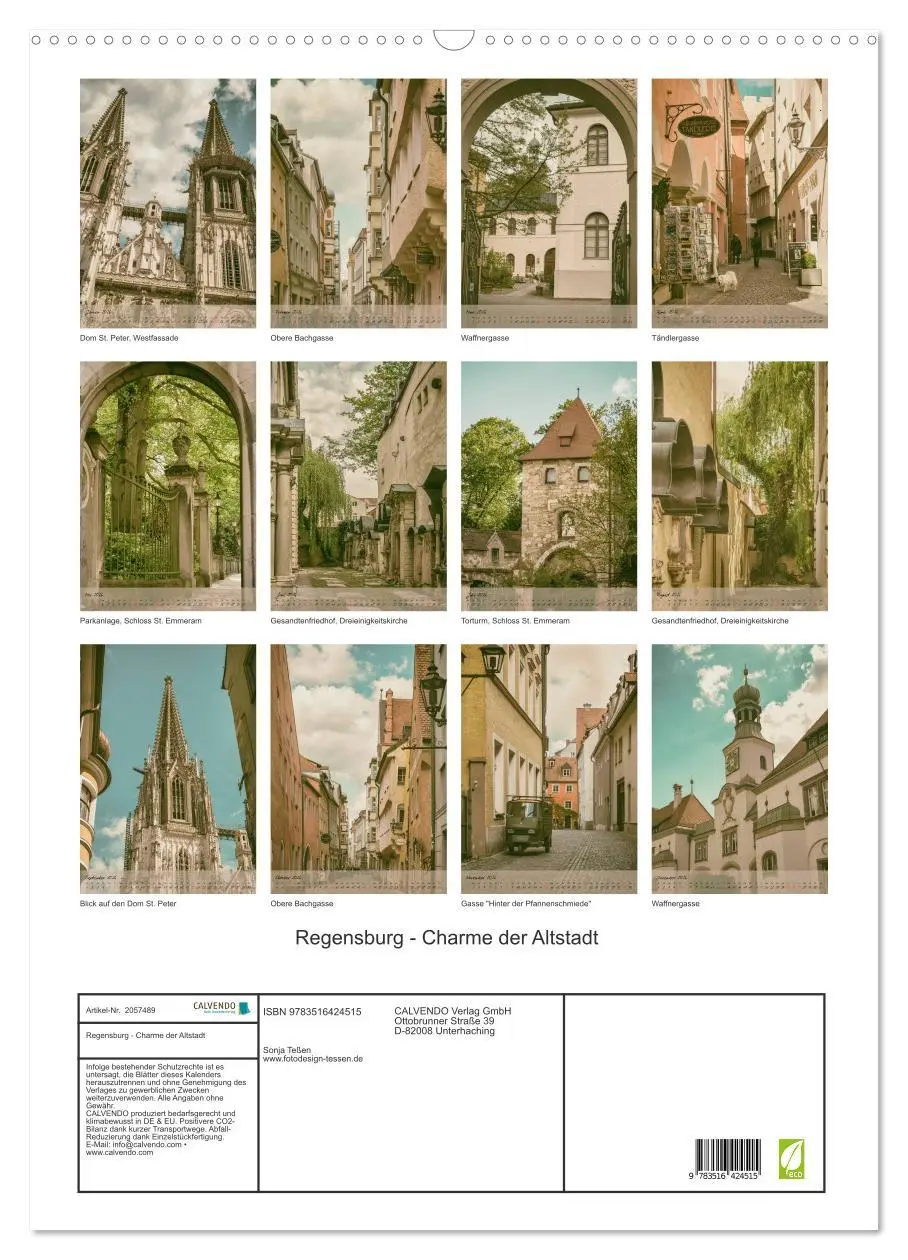 Bild: 9783516424515 | Regensburg - Charme der Altstadt (Wandkalender 2026 DIN A2 hoch),...