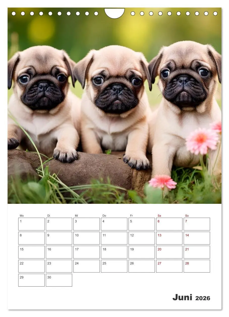 Bild: 9783516594515 | MOPS Pfotenglück in Faltenform (Wandkalender 2026 DIN A4 hoch),...
