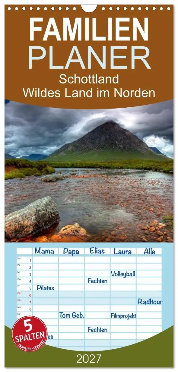 Cover: 9783594334515 | Familienplaner 2027 - Schottland - Wildes Land im Norden mit 5...