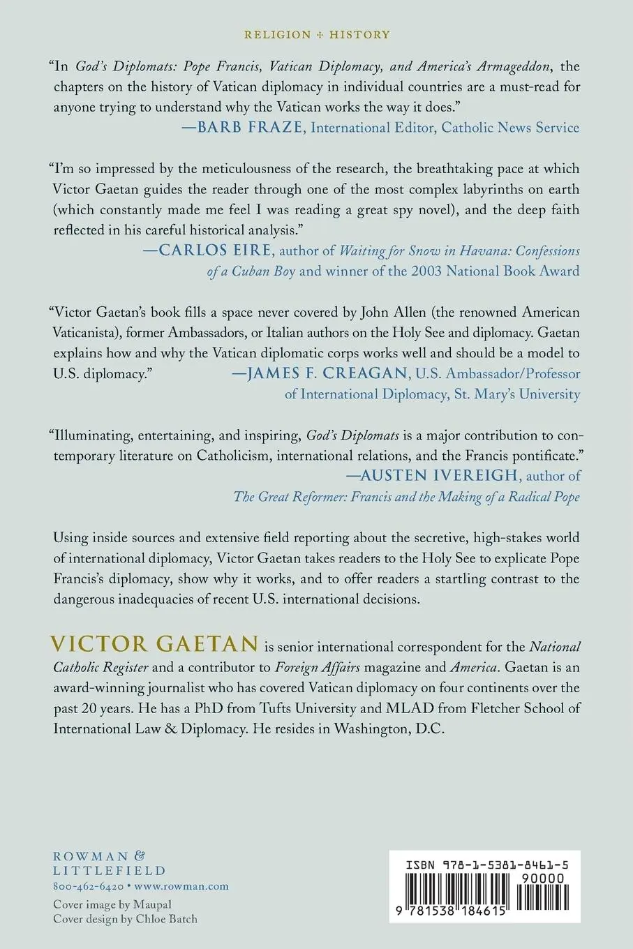 Rückseite: 9781538184615 | God's Diplomats | Victor Gaetan | Taschenbuch | Englisch | 2023