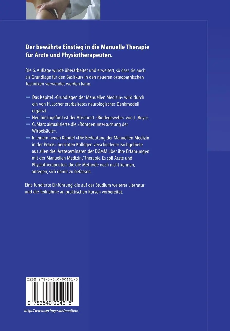 Rückseite: 9783540004615 | Manuelle Medizin | H. -D. Neumann | Taschenbuch | xxiii | Deutsch