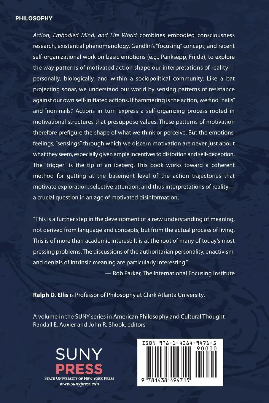Rückseite: 9781438494715 | Action, Embodied Mind, and Life World | Ralph D. Ellis | Taschenbuch