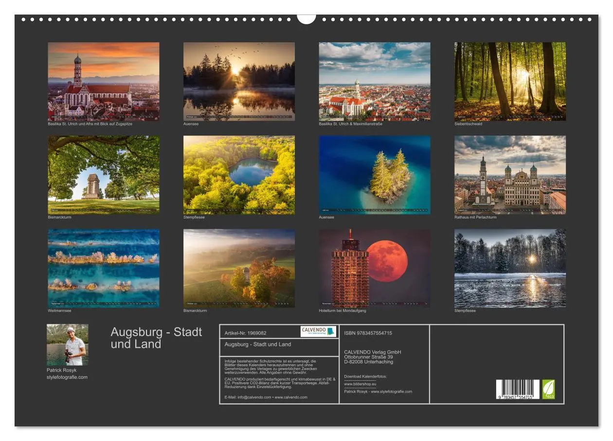 Bild: 9783457554715 | Augsburg - Stadt und Land (Wandkalender 2026 DIN A2 quer), CALVENDO...