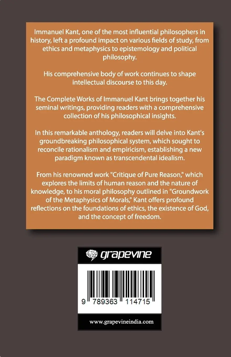 Rückseite: 9789363114715 | Complete Works of Immanuel Kant (Grapevine edition) | Immanuel Kant