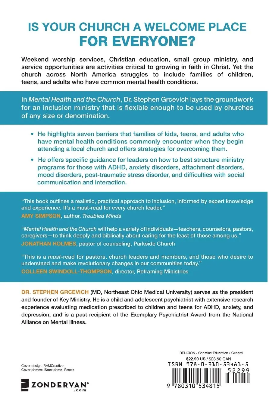 Rückseite: 9780310534815 | Mental Health and the Church | MD Stephen Grcevich | Taschenbuch