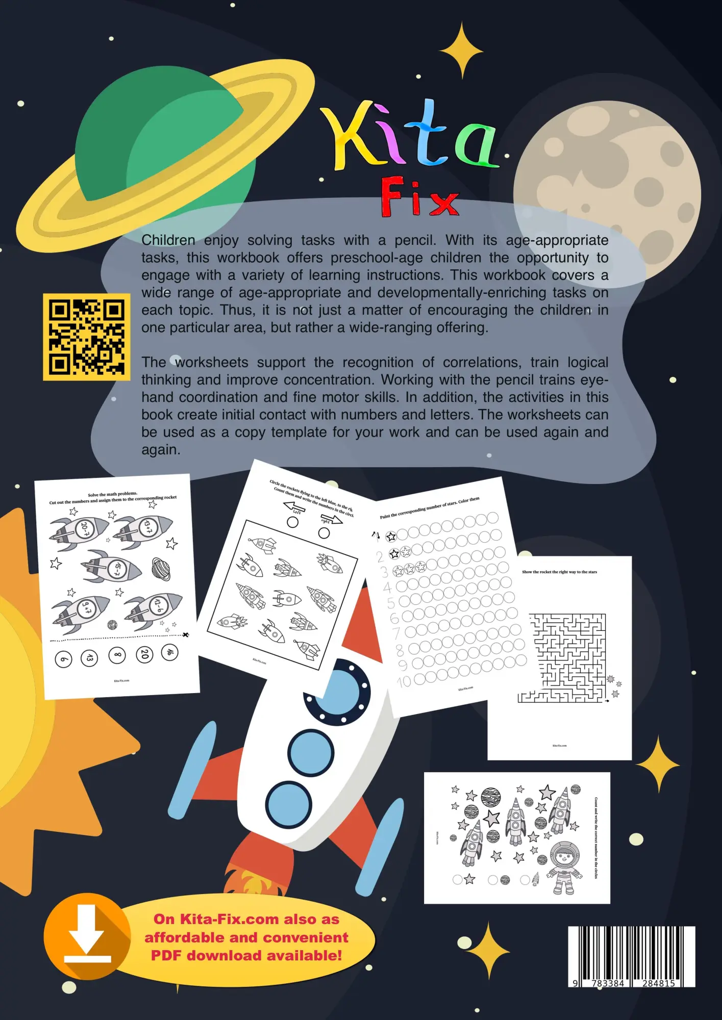 Rückseite: 9783384284815 | Workbook Space with 50 Worksheets | Sandra Plha | Taschenbuch | 2024