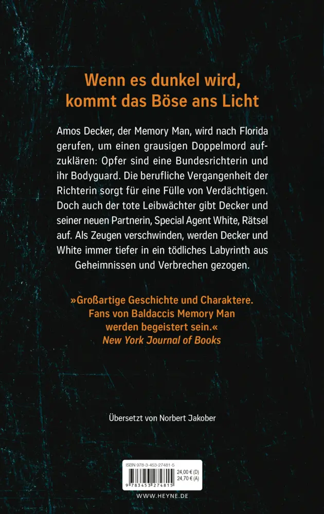 Bild: 9783453274815 | Long Shadows | Thriller | David Baldacci | Buch | Die Memory-Man-Serie