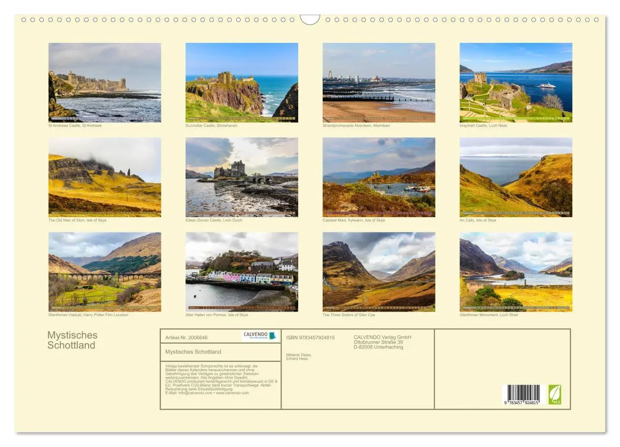 Bild: 9783457924815 | Mystisches Schottland (Wandkalender 2026 DIN A2 quer), CALVENDO...