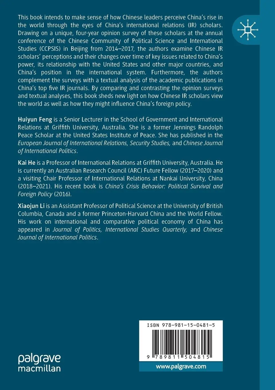 Rückseite: 9789811504815 | How China Sees the World | Huiyun Feng (u. a.) | Taschenbuch | xv