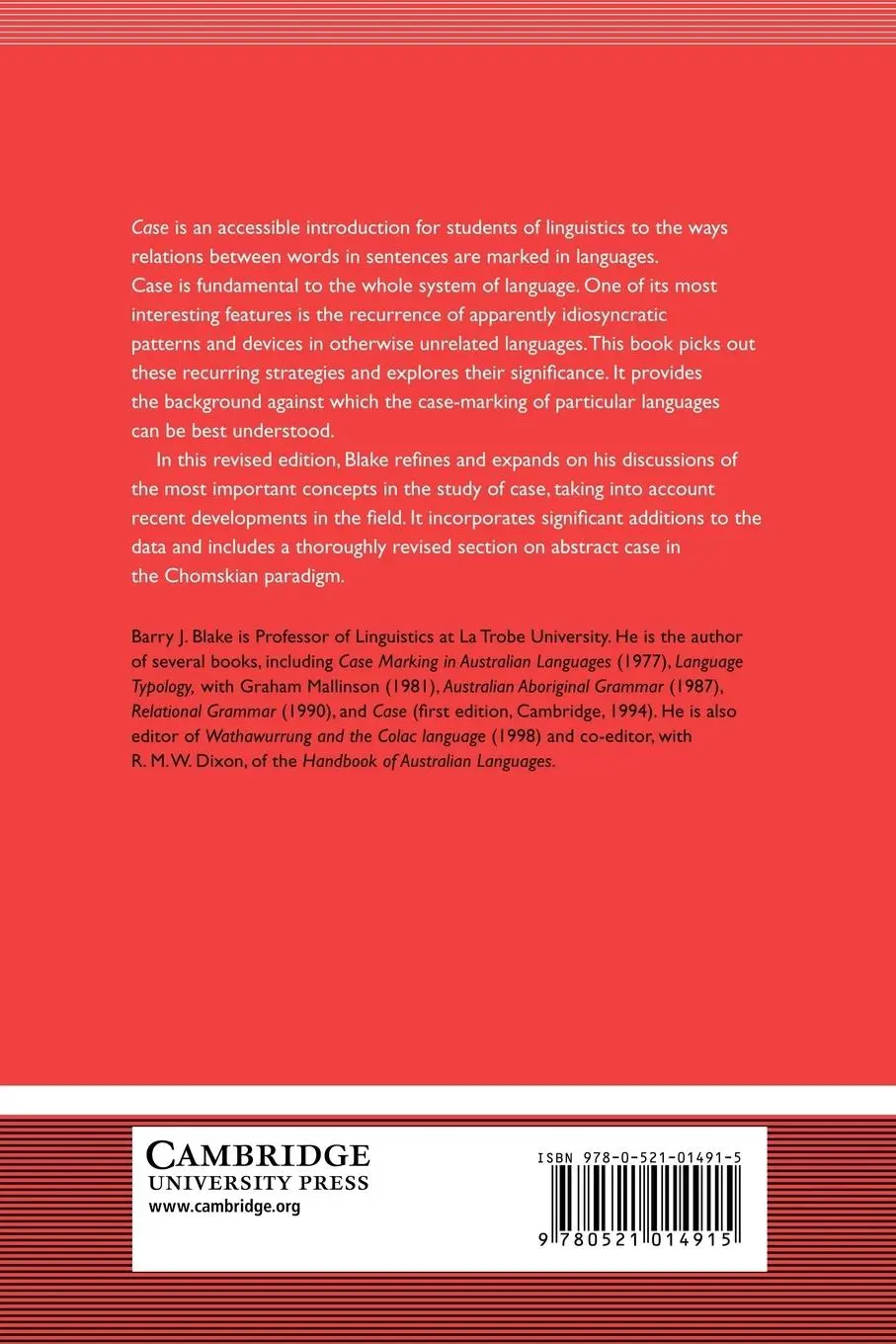 Rückseite: 9780521014915 | Case | Barry J. Blake | Taschenbuch | Kartoniert / Broschiert | 2012