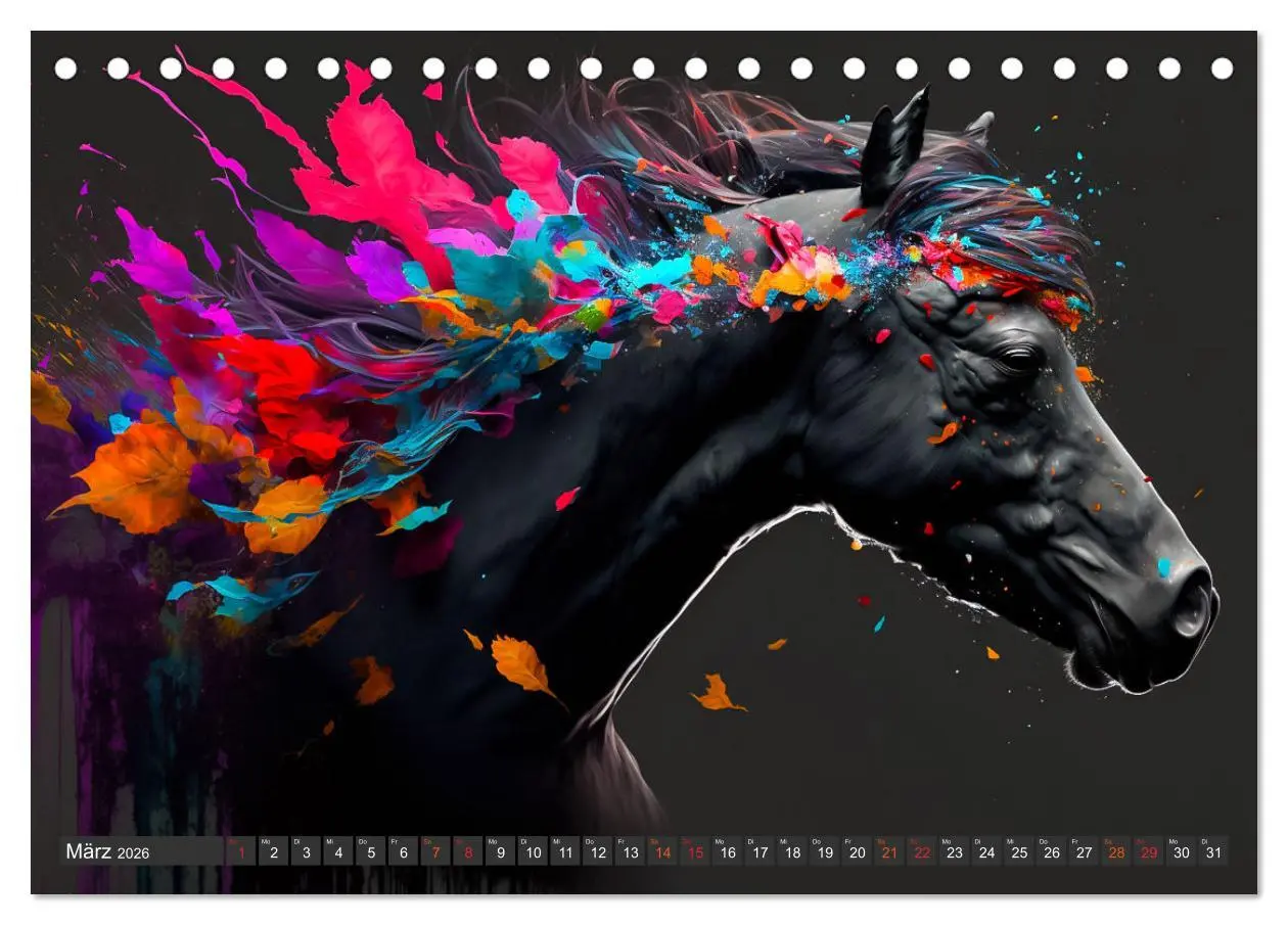 Bild: 9783457534915 | Pferde und Blumen (Tischkalender 2026 DIN A5 quer), CALVENDO...