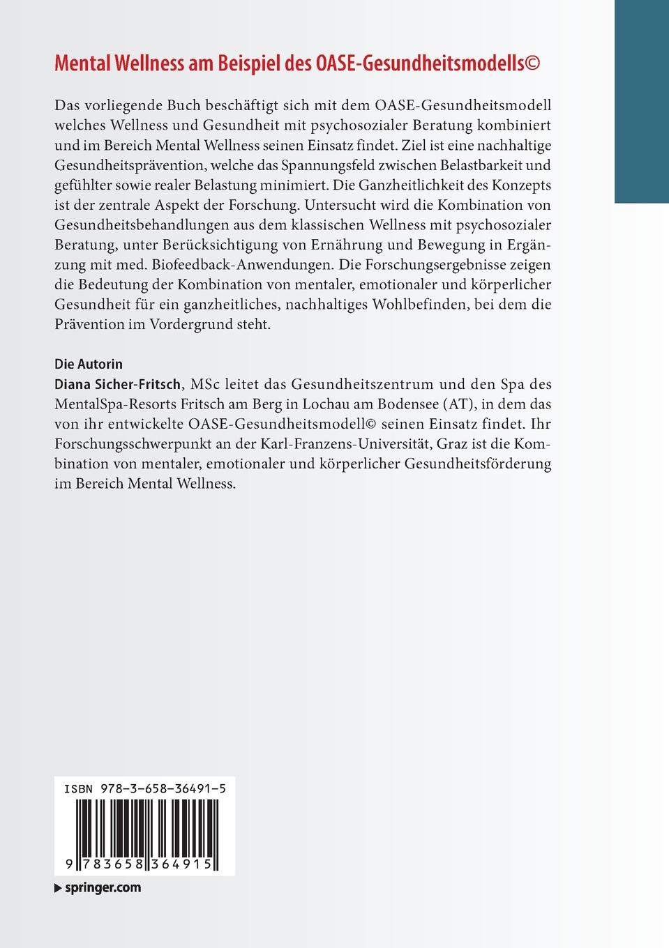 Rückseite: 9783658364915 | Mental Wellness am Beispiel des OASE-Gesundheitsmodells© | Taschenbuch