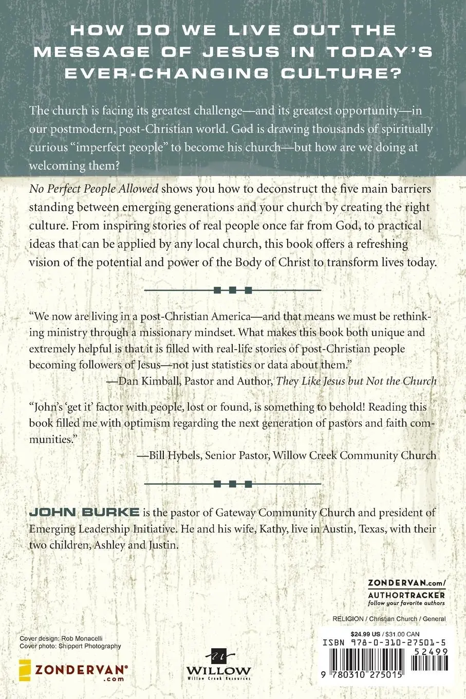 Rückseite: 9780310275015 | NO PERFECT PEOPLE ALLOWED SC | Burke John | Taschenbuch | Englisch