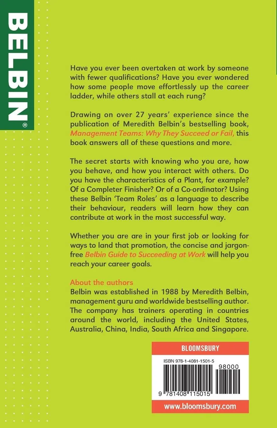 Rückseite: 9781408115015 | The Belbin Guide to Succeeding at Work | Belbin | Taschenbuch | 2009