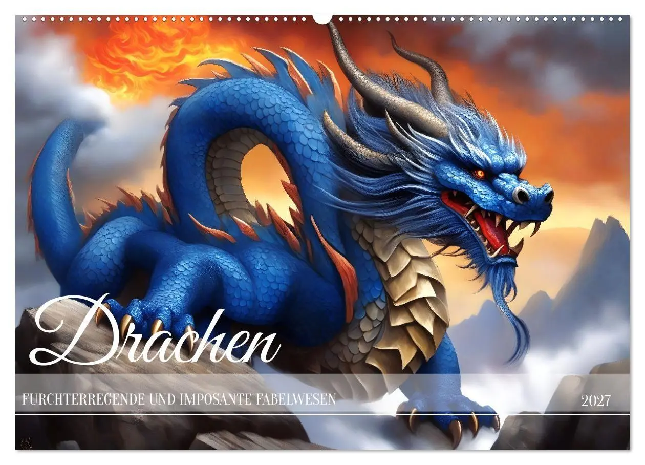 Cover: 9783569155015 | Drachen - Furchterregende und imposante Fabelwesen (Wandkalender...