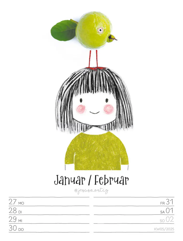 Bild: 9783838435015 | Little Dreams - Wochenplaner Kalender 2025 | Jesuso Ortiz (u. a.)