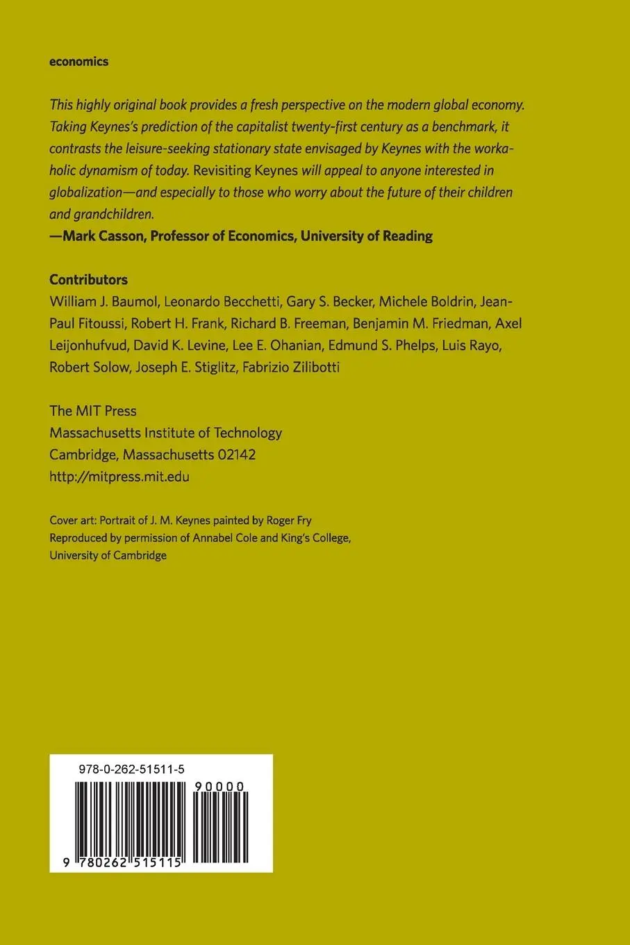 Rückseite: 9780262515115 | Revisiting Keynes | Economic Possibilities for Our Grandchildren