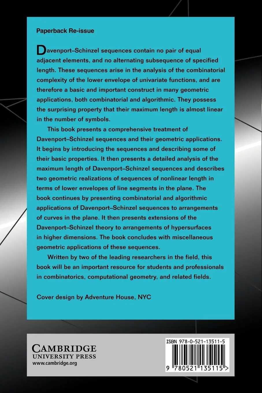Rückseite: 9780521135115 | Davenport Schinzel Sequences and Their Geometric Applications | Buch