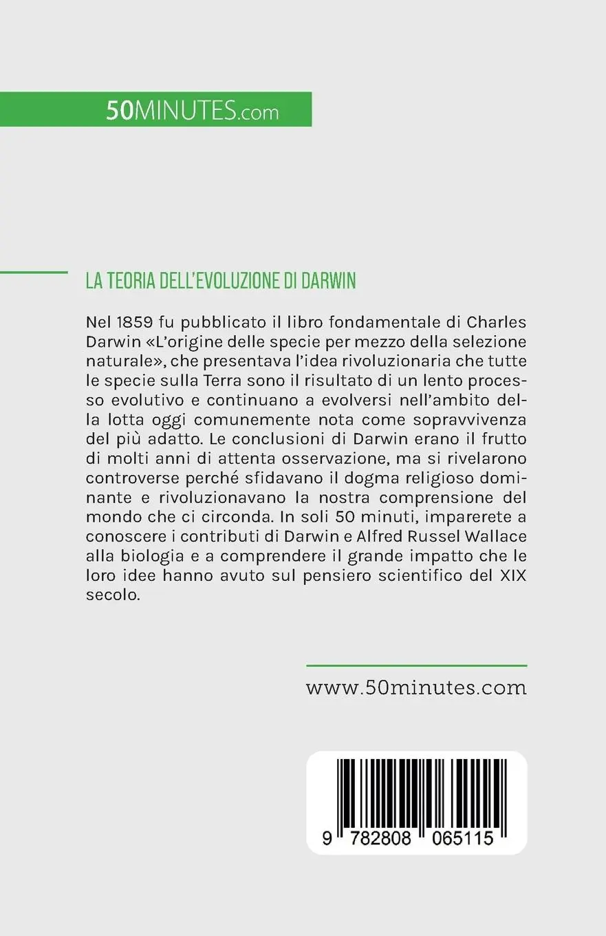 Rückseite: 9782808065115 | La teoria dell'evoluzione di Darwin | L'origine delle specie | Buch