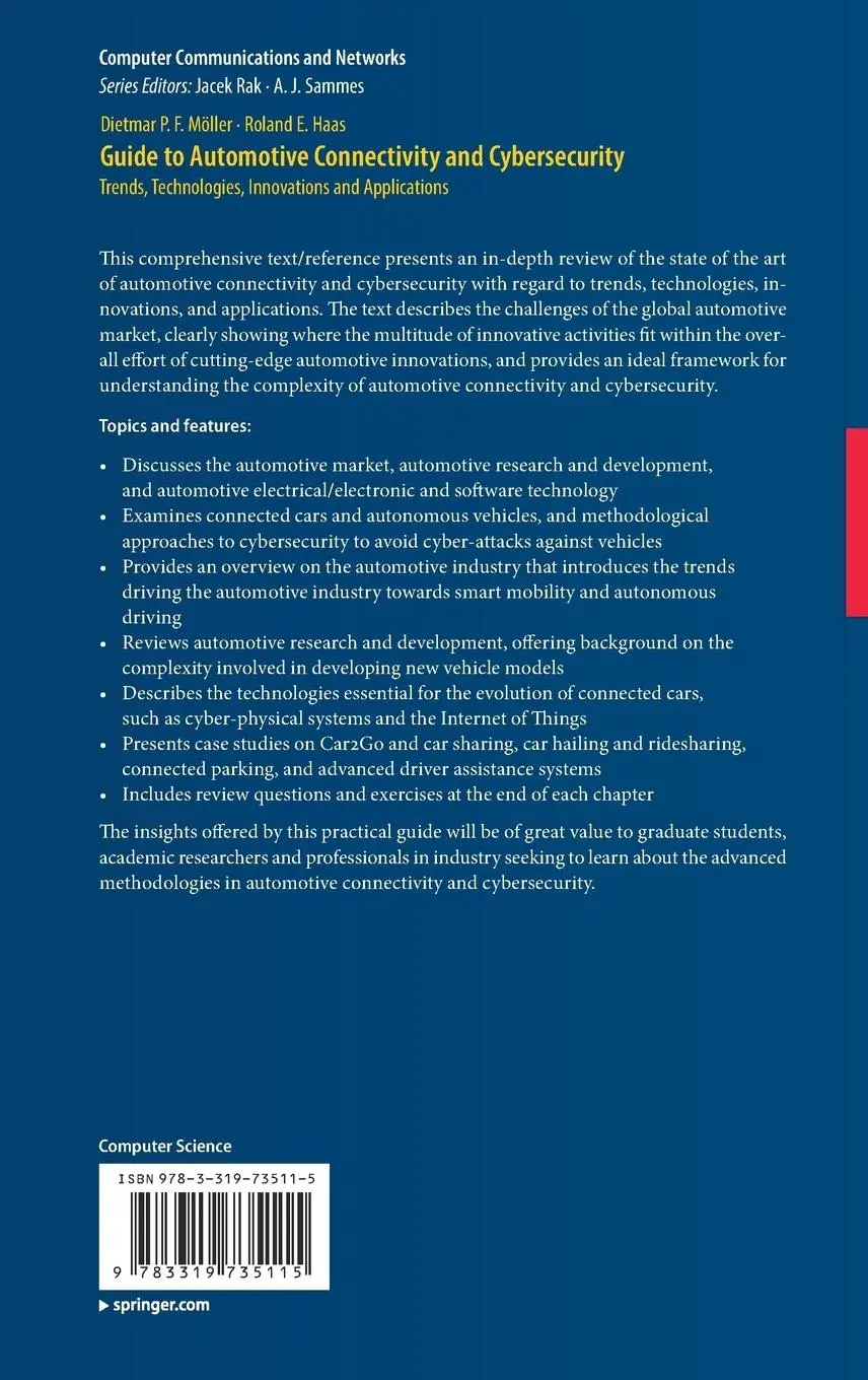 Rückseite: 9783319735115 | Guide to Automotive Connectivity and Cybersecurity | Haas (u. a.)