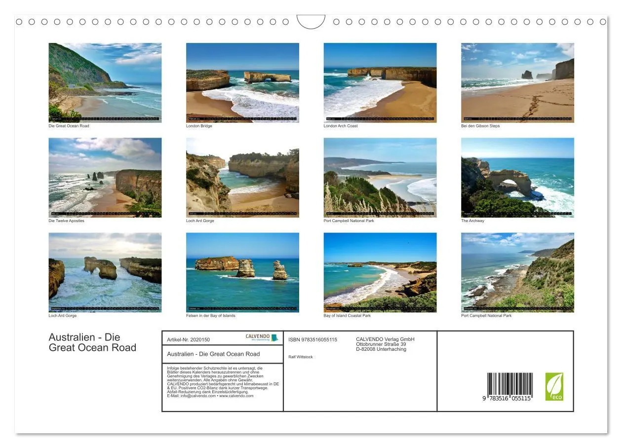 Bild: 9783516055115 | Australien - Die Great Ocean Road (Wandkalender 2026 DIN A3 quer),...