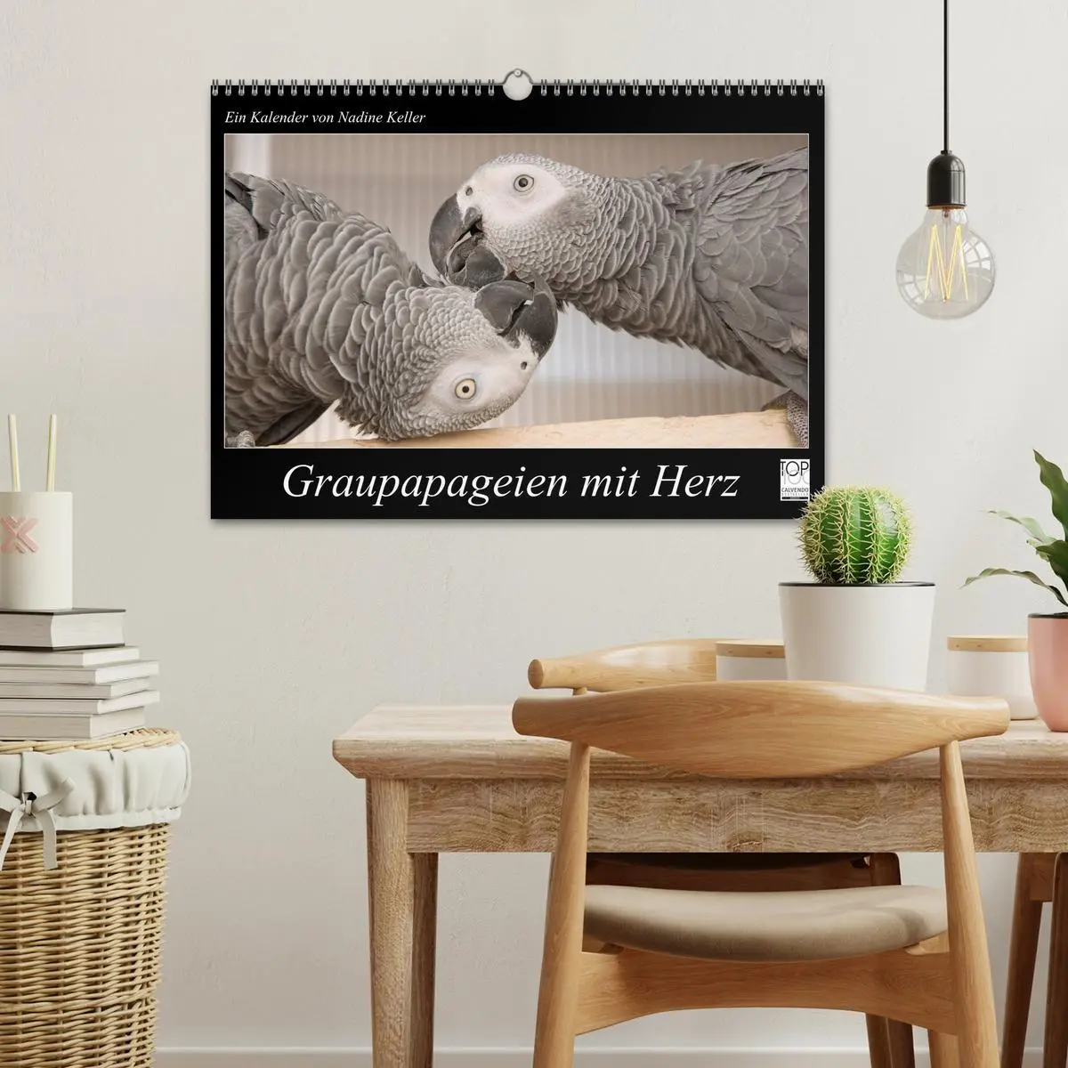 Bild: 9783516125115 | Graupapageien mit Herz (Wandkalender 2026 DIN A3 quer), CALVENDO...