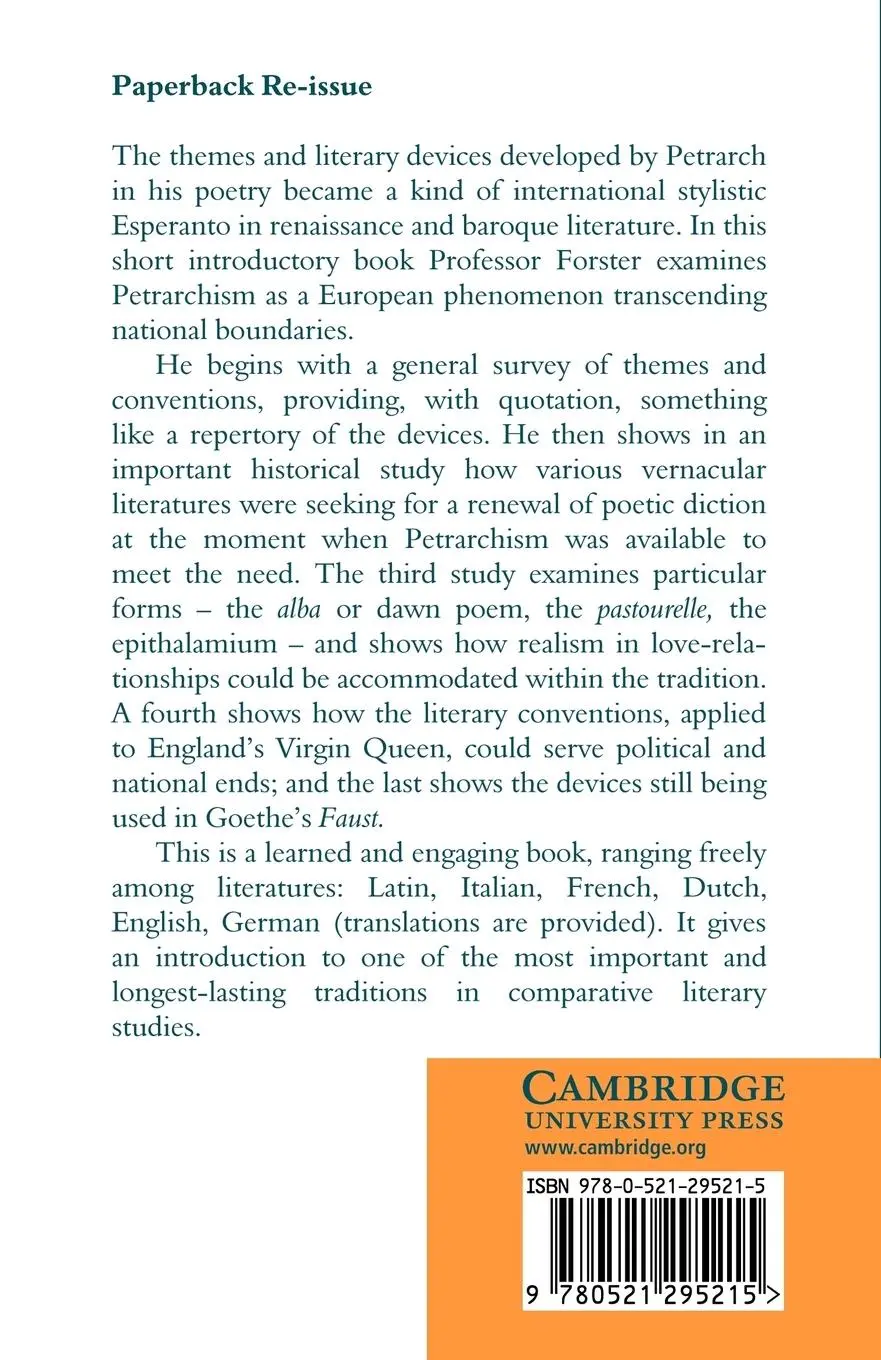Rückseite: 9780521295215 | The Icy Fire | Five Studies in European Petrarchism | Leonard Forster