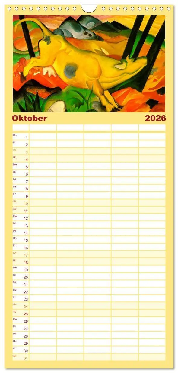 Bild: 9783516735215 | Familienplaner 2026 - Expressionistische Tierwelten mit 5 Spalten...