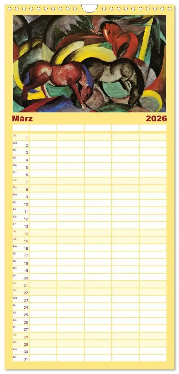 Bild: 9783516735215 | Familienplaner 2026 - Expressionistische Tierwelten mit 5 Spalten...